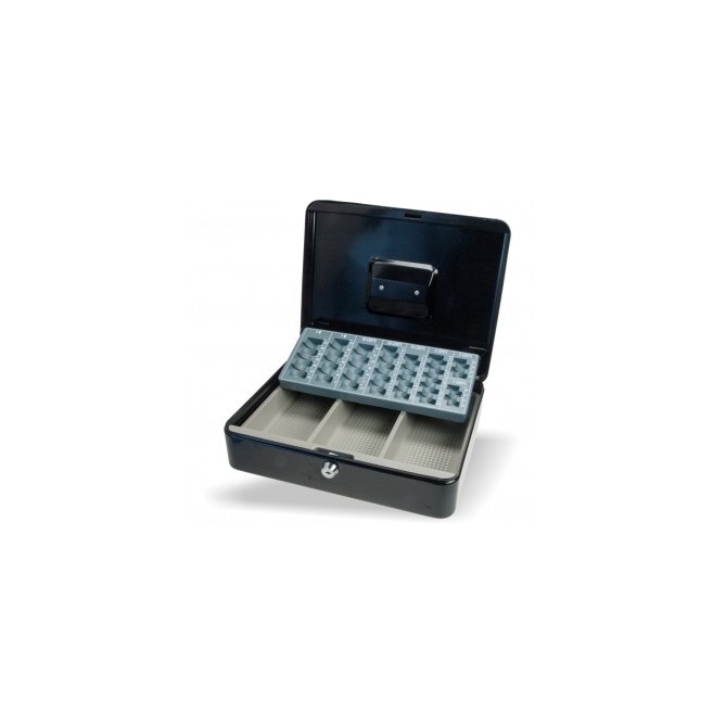 Cassetta portavalori con chiave - vassoio interno - Nero 300x240x90 mm 1
