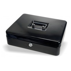 Cassetta portavalori con chiave - vassoio interno - Nero 300x240x90 mm 2