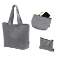 Set Borsa In Feltro Riciclato con Beauty e Borsellino - Orizzonte GRIGIO 1