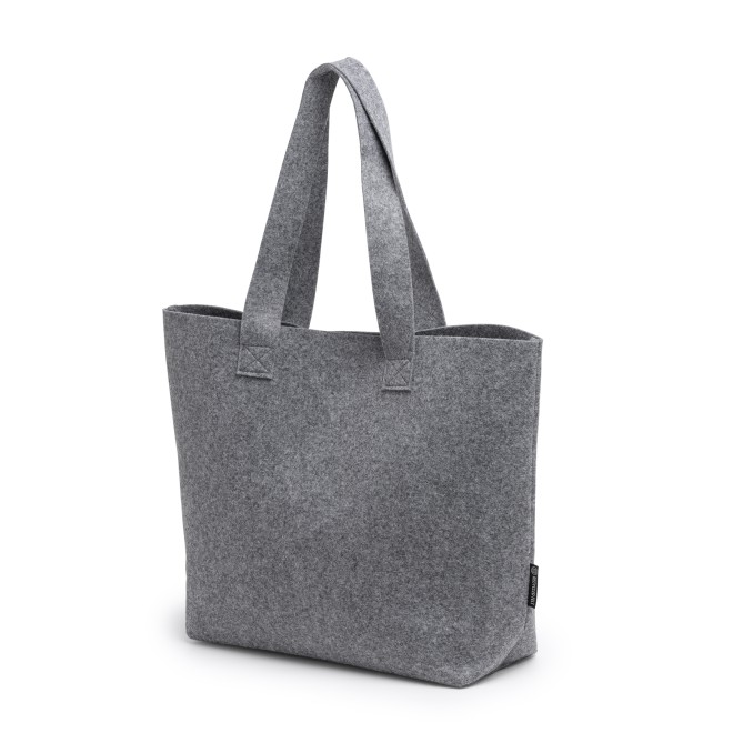 Set Borsa In Feltro Riciclato con Beauty e Borsellino - Orizzonte GRIGIO 2