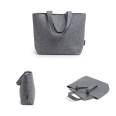 Set Borsa In Feltro Riciclato con Beauty e Borsellino - Orizzonte GRIGIO 4