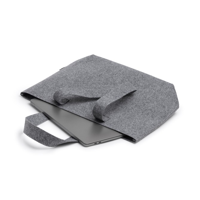 Set Borsa In Feltro Riciclato con Beauty e Borsellino - Orizzonte GRIGIO 6