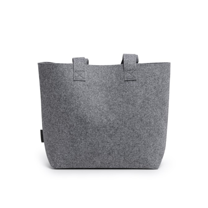 Set Borsa In Feltro Riciclato con Beauty e Borsellino - Orizzonte GRIGIO 7