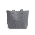 Set Borsa In Feltro Riciclato con Beauty e Borsellino - Orizzonte GRIGIO 7