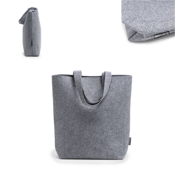 Set Borsa In Feltro Riciclato con Beauty e Borsellino - GRIGIO 4