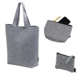 Set Borsa In Feltro Riciclato con Beauty e Borsellino - GRIGIO 8