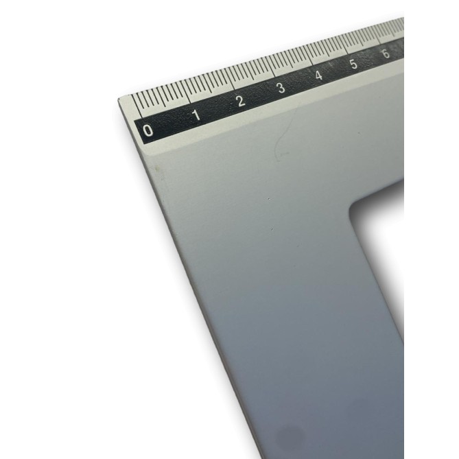 Set Di 2 Squadrette Professionali In Alluminio 35cm Coppia Squadre Disegno Alluminio Da 60° E 45° Gradi, 3