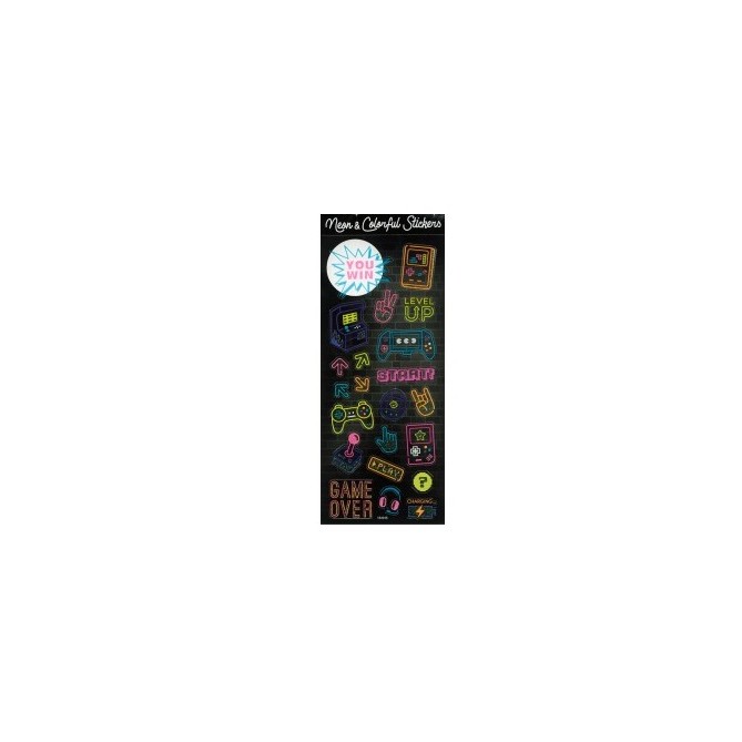 Stickers adesivi in plastica trasparente FLUO NEON - crea la tua storia 1