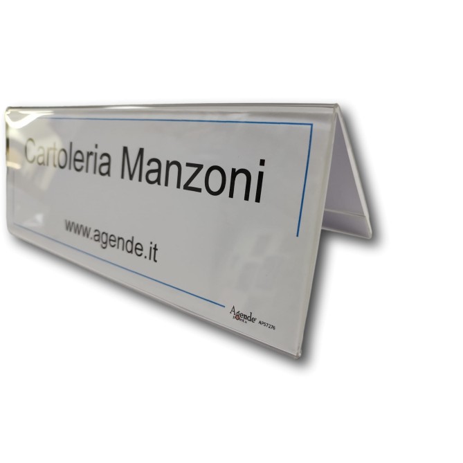 Portanome Da Tavolo Bifacciale In Plexiglass 24x9cm Segnaposto 5
