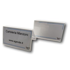 2 pz Portanome Da Tavolo Bifacciale In Pelxiglass 10x6cm Segnaposto 1 2