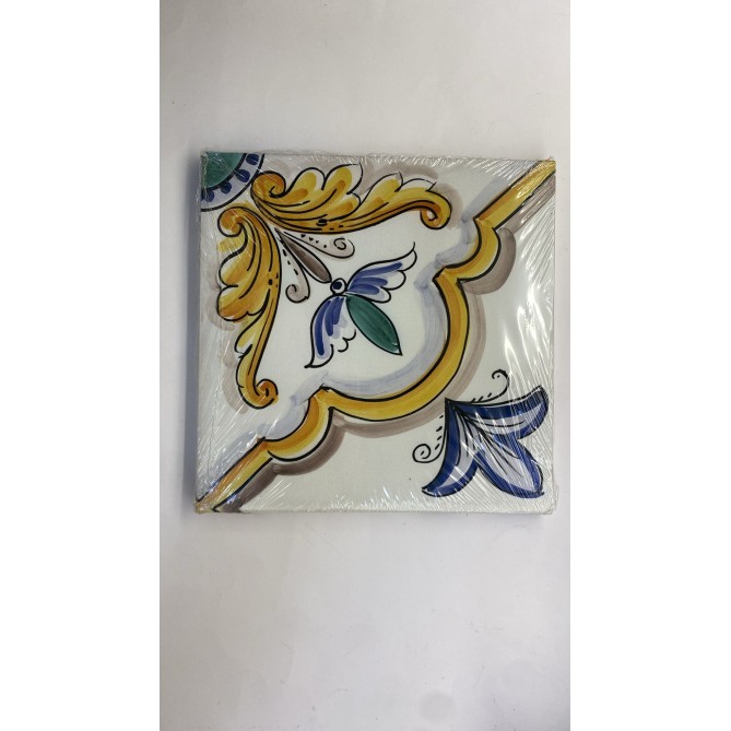 Quadro In Tela Sicilia Bedda Riggiole Sicily 20x20cm Cornice In Legno 3