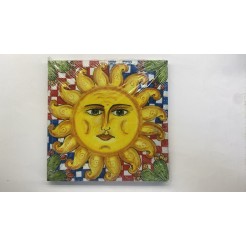 Quadro In Tela Sole - Sicilia Bedda 20x20cm Cornice In Legno 3