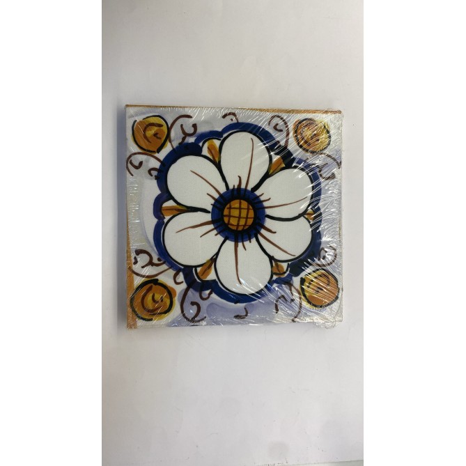 Quadro In Tela Sicilia Bedda - Fiore Big 20x20cm Cornice In Legno 3