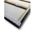Quadro In Tela Sicilia Bedda - Foglie fondo blu 20x20cm Cornice In Legno 1