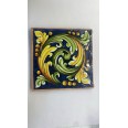 Quadro In Tela Sicilia Bedda - Foglie fondo blu 20x20cm Cornice In Legno 3