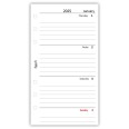 Ricambio agenda organizer settimanale in lingua INGLESE - 9,5x17cm 90gr bianco 8
