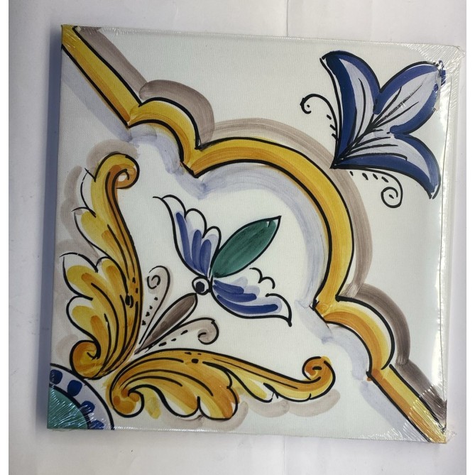 Quadro In Tela Sicilia Bedda Yellow 30x30cm Cornice In Legno 3