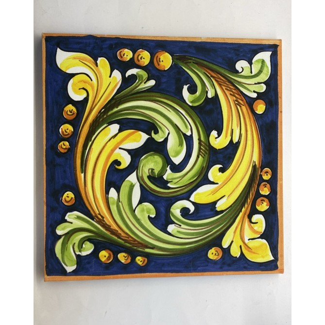 Quadro in tela Sicilia Bedda Vortice 30x30cm cornice in legno 3