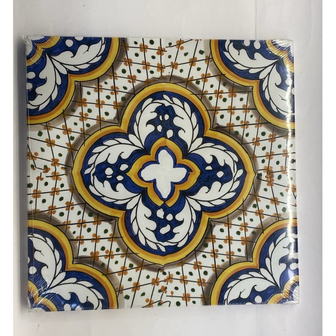 Quadro in tela sicilia Flower 30x30cm cornice in legno 3