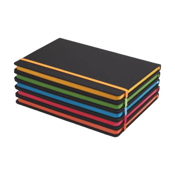 Taccuino Notes 14x21 Con Elastico Carta Avorio E Profili Colorati Copertina Rigida, 9
