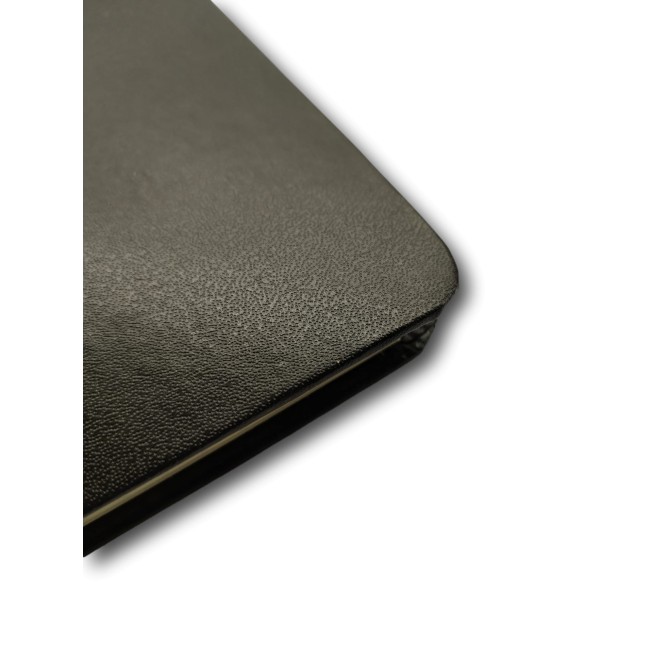 Taccuino Premium 13X21 con copertina rigida, 240 pagine a righe, chiusura con elastico, tasca interna, Nero 1