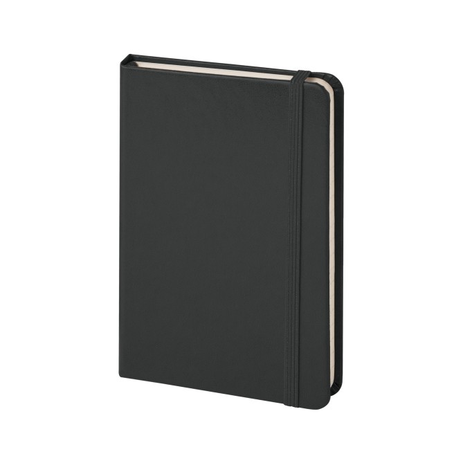 Taccuino Premium 13X21 con copertina rigida, 240 pagine a righe, chiusura con elastico, tasca interna, Nero 3