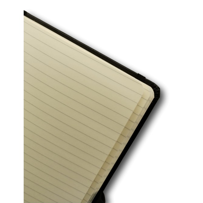 Taccuino Premium 13X21 con copertina rigida, 240 pagine a righe, chiusura con elastico, tasca interna, Nero 5