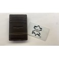 Portafoglio e Carte in Vera Pella Marrone - 4 Scomparti con calamita porta banconote 1