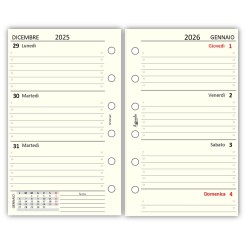 Ricambio agenda organizer settimanale 2026 7x12cm 80gr avorio 3
