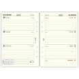 Ricambio agenda organizer settimanale a righe BI-LINGUA 15x21cm A5 6fori multilingua avorio 1
