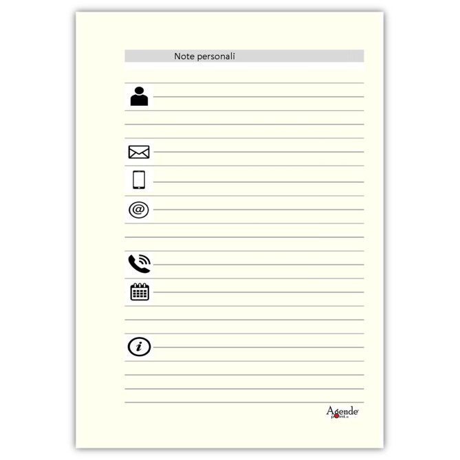 Ricambio agenda organizer settimanale a righe BI-LINGUA 15x21cm A5 6fori multilingua avorio 4