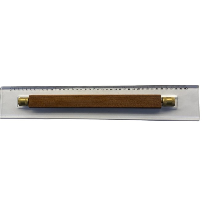 Parallela a rullo millemetrata in plexiglass - da 40 cm - con manico in legno per nautica 1