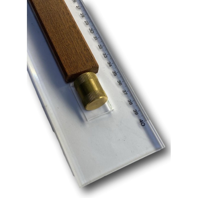 Parallela a rullo millemetrata in plexiglass - da 40 cm - con manico in legno per nautica 2