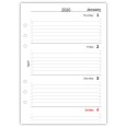 Ricambio agenda organizer settimanale INGLESE  2026 15x21cm A5 90gr 6fori multilingua bianco 2