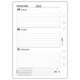 Ricambio agenda organizer settimanale INGLESE  2026 15x21cm A5 90gr 6fori multilingua bianco 3