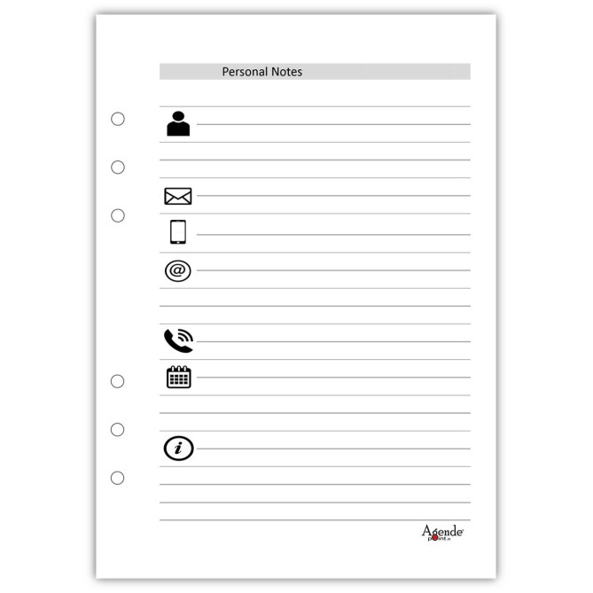 Ricambio agenda organizer settimanale INGLESE  2026 15x21cm A5 90gr 6fori multilingua bianco 5