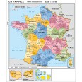 Carta Geografica Murale Francia In Lingua Francese 100x140 Bifacciale Fisica E Politica 1 1.000.000 2