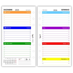 Ricambio agenda organizer settimanale 2026 9,5x17cm 90gr 6
