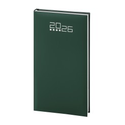 Agenda settimanale tascabile 2026 tessuto 8x15cm multilingua verde 2
