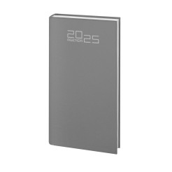 Agenda settimanale tascabile 2025 tessuto 8x15cm multilingua grigio 2