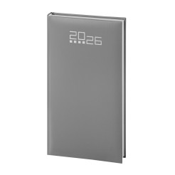 Agenda settimanale tascabile 2026 tessuto 8x15cm multilingua grigio 2