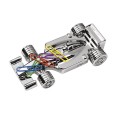 Portafermagli da Scrivania Formula 1 in Metallo Cromato, Design Sportivo, 65x32x15 mm, con Elegante Confezione Regalo Blu 1