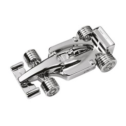 Portafermagli da Scrivania Formula 1 in Metallo Cromato, Design Sportivo, 65x32x15 mm, con Elegante Confezione Regalo Blu 1 2