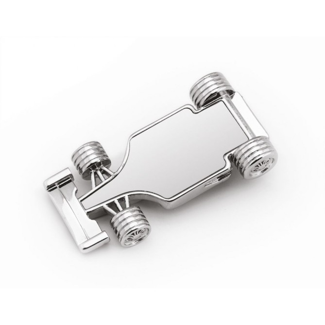 Portafermagli da Scrivania Formula 1 in Metallo Cromato, Design Sportivo, 65x32x15 mm, con Elegante Confezione Regalo Blu 3