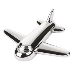 Portafermagli da Scrivania a Forma di Aereo, Metallo Cromato, 78 x 88 x 28 mm, con Scatola Regalo 1 2