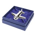 Portafermagli da Scrivania a Forma di Aereo, Metallo Cromato, 78 x 88 x 28 mm, con Scatola Regalo 3