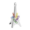 Portafermagli da Scrivania Torre Eiffel, Metallo Cromato Lucido, 8 cm, Design Elegante 1
