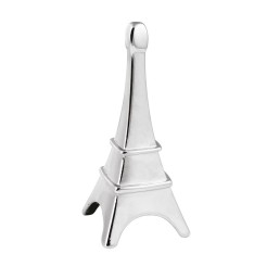 Portafermagli da Scrivania Torre Eiffel, Metallo Cromato Lucido, 8 cm, Design Elegante 1 2