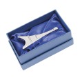 Portafermagli da Scrivania Torre Eiffel, Metallo Cromato Lucido, 8 cm, Design Elegante 3