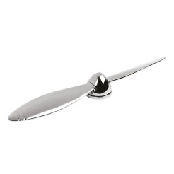 Tagliacarte Elegante a Forma di Elica, 18,5 cm, Metallo Cromato Lucido, con Confezione Regalo 1